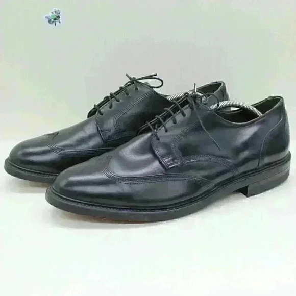 Vintage Imperial Executive Men's Black Leather Wingtip Union Made Shoes Size US - Picture 1 of 10